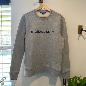 Micheal Kors Logo Grey Fleece Sweater